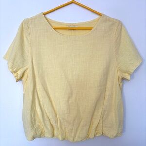 Spighe Di Lino Yellow Linen Blend Blouse